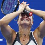 Aryna Sabalenka celebrates winning the 2025 US Open
