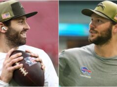 Baker Mayfield v 11. týždni drzý úder na Josha Allena pred Bills vs Buccaneers logo pochodového šialenstva