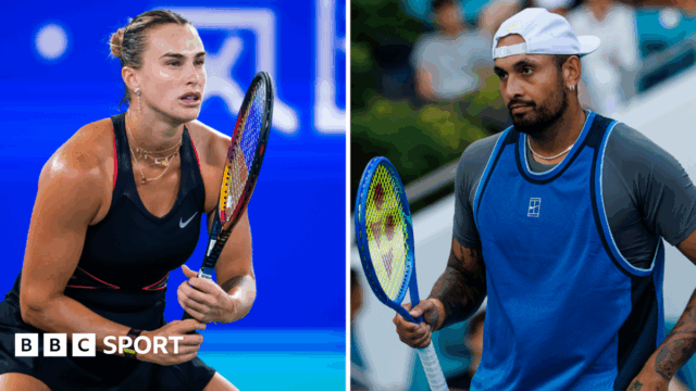 Battle of the Sexes: Aryna Sabalenka si zahrá Nicka Kyrgiosa Split image of Aryna Sabalenka and Nick Kyrgios
