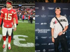 Bočný obrázok Jacksonovho brata Patricka Mahomesa zo hry Chiefs Thanksgiving vyvolal rozkošnú reakciu bývalej Sheawny Chrisa Jonesa logo pochodového šialenstva