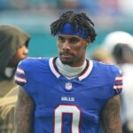 Hviezda Bills Keon Coleman bol na lavičke pre zápas proti Buccaneers