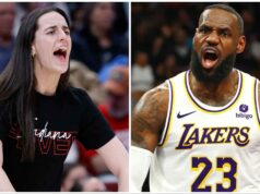 Caitlin Clark upustila od srdečnej 1-slovnej reakcie na najnovšie obrázky LeBrona Jamesa v Lakers Gear Caitlin Clark komentuje príspevok LeBrona Jamesa na IG. (Foto: @kingjames na Instagrame)