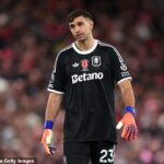 Emiliano Martinez vyzerá nespokojne, odkedy sa pokazil jeho vysnívaný prestup do Man United