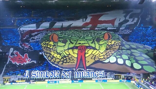 Crackdown pokračuje na Curva Tifos na San Siro pred Interom Crackdown pokračuje na Curva Tifos na San Siro pred Interom Miláno vs AC Miláno Derby