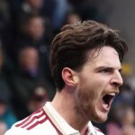 Declan Rice skóroval pri víťazstve Arsenalu 2:0 proti Burnley v Premier League