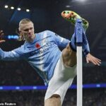 Erling Haaland skóroval ešte raz za Manchester City, keď v nedeľu zdolal Liverpool 3:0