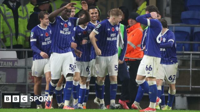 Cardiff players celebrate