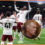 Eberechi Eze oslavuje za Arsenal počas North London Derby