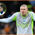 Erling Haaland v akcii za Man City proti Arsenalu