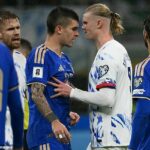 Erling Haaland povedal, že taliansky obranca Gianluca Mancini sa počas výhry Nórska „dotkol môjho ***“