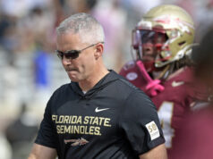 Fanúšikovia CFB reagujú na zrušenie hry Mikea Norvella Seminoles a Notre Dame v roku 2026 logo pochodového šialenstva