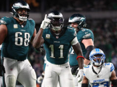Fanúšikovia NFL reagujú, keď AJ Brown tlieska reportérovi za naznačujúci pokles schopností Eagles WR logo pochodového šialenstva