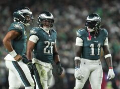 Fanúšikovia NFL reagujú, keď Saquon Barkley tvrdí, že sa cíti divne s bojom proti Eagles logo pochodového šialenstva