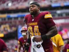 Fanúšikovia NFL reagujú, keď je Daron Payne suspendovaný za udieranie Amona Ra St. Browna logo pochodového šialenstva