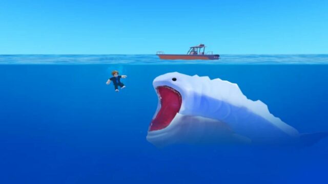 Fish It Thin Armor Shark sprievodca Thin Armor Shark sa nachádza v ezoterických hlbinách (obrázok cez Roblox)