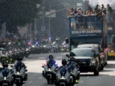 Fotografie: Prehliadka majstrov svetovej série Dodgers Downtown LA Fotografie: Prehliadka majstrov svetovej série Dodgers Downtown LA