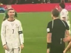 Gesto Cristiana Ronalda pár sekúnd pred červenou kartou sa po tom, čo ho zachytili kamery, odrazilo Cristiano Ronaldo gestikuloval počas zápasu Írsko vs Portugalsko