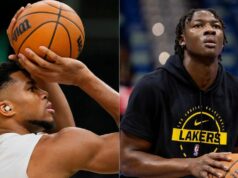 Giannis Antetokounmpo získal fanúšikov Lakers za zabezpečenie lopty nováčika Adou Thiera logo pochodového šialenstva