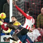 Brian Brobbey z Sunderlandu strelil druhý gól svojho tímu v zápase proti Arsenalu
