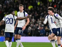 Hodnotenie hráčov Tottenhamu verzus Fulham – chyba Vicario, Porro biedny, keďže Kudus bojuje až do cieľa Mohammed Kudus oslavuje skórovanie proti Fulhamu