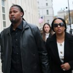 Nadhadzovač Cleveland Guardians Luis Ortiz prichádza na svoje obvinenie do Brooklynu v New Yorku