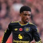 Amad Diallo z Manchestru United v akcii proti Nottinghamu Forest