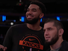 Islam Machačev navštevuje zápas Knicks Islam Machačev navštevuje zápas Knicks