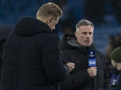 Jamie Carragher ZABLOKOVANÝ Man City od vstupu s fanúšikmi Borussie Dortmund po tom, čo pochodoval na zem s priaznivcami – pretože sa odhalil dôvod, prečo bola bývalá hviezda Liverpoolu odmietnutá Jamiemu Carragherovi zabránili pripojiť sa k fanúšikom Borussie Dortmund na hosťujúcom konci počas zápasu Ligy majstrov proti Manchestru City.