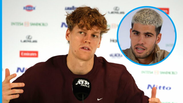 Jannik Sinner reaguje na to, že Carlos Alcaraz dosiahol koncoročné miesto na svetovej pozícii číslo 1
