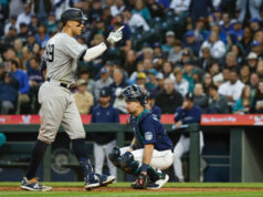 „Jednoducho nemáš rád Yankees“; „Plač silnejšie, Aaron Judge je MVP“ logo pochodového šialenstva