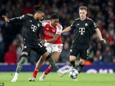 Joshua Kimmich trvá na tom, že Arsenal NIE JE najťažším tímom, aký Bayern Mníchov v tejto sezóne hral – a tvrdí, že prehra jeho tímu 3:1 v Lige majstrov nebola „futbalový zápas“ Hviezda Bayernu Mníchov Joshua Kimmich (vpravo) vyhlásil, že Arsenal nie je najťažším tímom, ktorému jeho tím v tejto sezóne čelil.