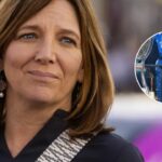 Kyle Larson a rodina pózujú s majstrovskou trofejou NASCAR Cup - cez @mrs_katelynlarson na Instagrame