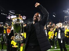 Keltský vzhľad je nastavený na obrovský hazard s Wilfriedom Nancym… a najväčšími víťazmi by mohli byť Hearts and Rangers Wilfried Nancy oslavuje po tom, čo priviedol Columbus Crew k triumfu v MLS Cupe v roku 2023