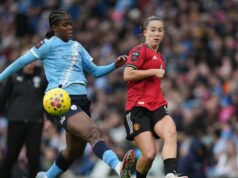Khadija Shaw strelila gól, keď Manchester City porazil Man United 3:0 v ženskej superlige Khadija Shaw strelila gól, keď Manchester City porazil Man United 3:0 v ženskej superlige