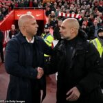 Arne Slot a Pep Guardiola si tento víkend opäť zahrajú proti sebe na Etihad Stadium