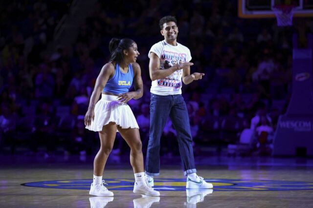 Kto sú konkurenti Jordan Chiles a Ezra Sosa vo finále Jordan Chiles hovorí počas Marie Claire Power Play v Atlante v štáte Georgia. (Foto od Getty Images)