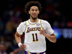 Lakers‘ Center Jaxson Hayes podnietil ‚Free Money‘ vyhrať pohár NBA logo pochodového šialenstva