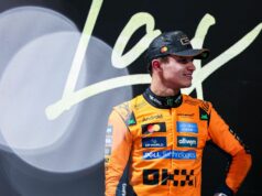 Lando Norris prekvapil, keď mu povedali, že si zabezpečil pole position pre GP F1 Las Vegas Lando Norris z McLarenu na Veľkej cene Las Vegas F1 - Zdroj: Getty
