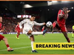 Liverpool urobil svoj posledný krok v ságe zmluvy s Ibrahimom Konatem Ibrahima Konate v akcii za Liverpool proti Realu Madrid