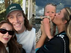 Manželka Trevora Lawrencea Marissa vypustila 3-slovný odkaz, v ktorom obdivuje zdravý moment dcéry Shae, ktorý „pomáha“ QB kontrolovať hry logo pochodového šialenstva