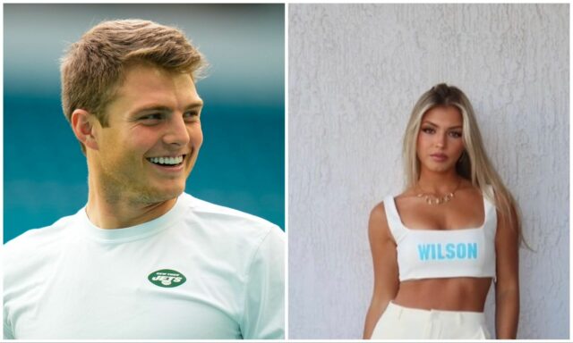 Manželka Zacha Wilsona Nicolette sa bozkáva s Dolphins QB, keď logo pochodového šialenstva