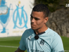 Mason Greenwood robí „bláznivý“ Ronaldo komentár v zriedkavom rozhovore, keď hovorí vo Francúzsku Mason Greenwood oslavuje tretí gól svojho tímu počas zápasu medzi OGC Nice a Olympique de Marseille.