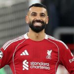 Mohamed Salah reaguje po výhre Liverpoolu 4:1 od PSV Eindhoven na Anfielde