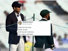 „Naposledy som videl, ako India vyhrala los, keď predtým existovali dinosaury.“ "Naposledy som videl, ako India vyhrala los, keď predtým existovali dinosaury."