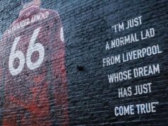 Nástenná maľba Trenta Alexandra-Arnolda bola zničená pred súbojom s Liverpoolom | Futbal | Šport Nástenná maľba Trenta Alexandra-Arnolda bola zničená pred súbojom s Liverpoolom | Futbal | Šport