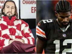 Nick Wright po debute Browns QB vs. Ravens odpálil „idiotské“ spravodajstvo Shedeura Sandersa v médiách logo pochodového šialenstva