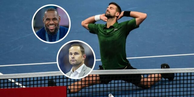 Novak Djokovič (vľavo) a Jannik Sinner (vpravo) po prehre Srba s Talianom v semifinále majstrovstiev sveta vo Wimbledone 2025 (Zdroj: Getty)