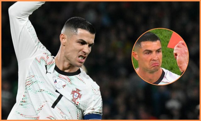 Cristiano Ronaldo reaguje počas zápasu medzi Portugalskom a Írskom