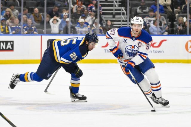 Oilers sa usilujú o zlepšenie výkonnosti proti rastúcim hviezdam NHL: Edmonton Oilers v St. Louis Blues