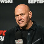 LAS VEGAS, NEVADA - 1. NOVEMBER: (RL) Yadier del Valle z Kuby zabezpečil zadnú tlmivku proti Isaacovi Dulgarianovi v zápase perovej váhy počas podujatia UFC Fight Night na UFC APEX 1. novembra 2025 v Las Vegas, Nevada. (Foto Chris Unger/Zuffa LLC)